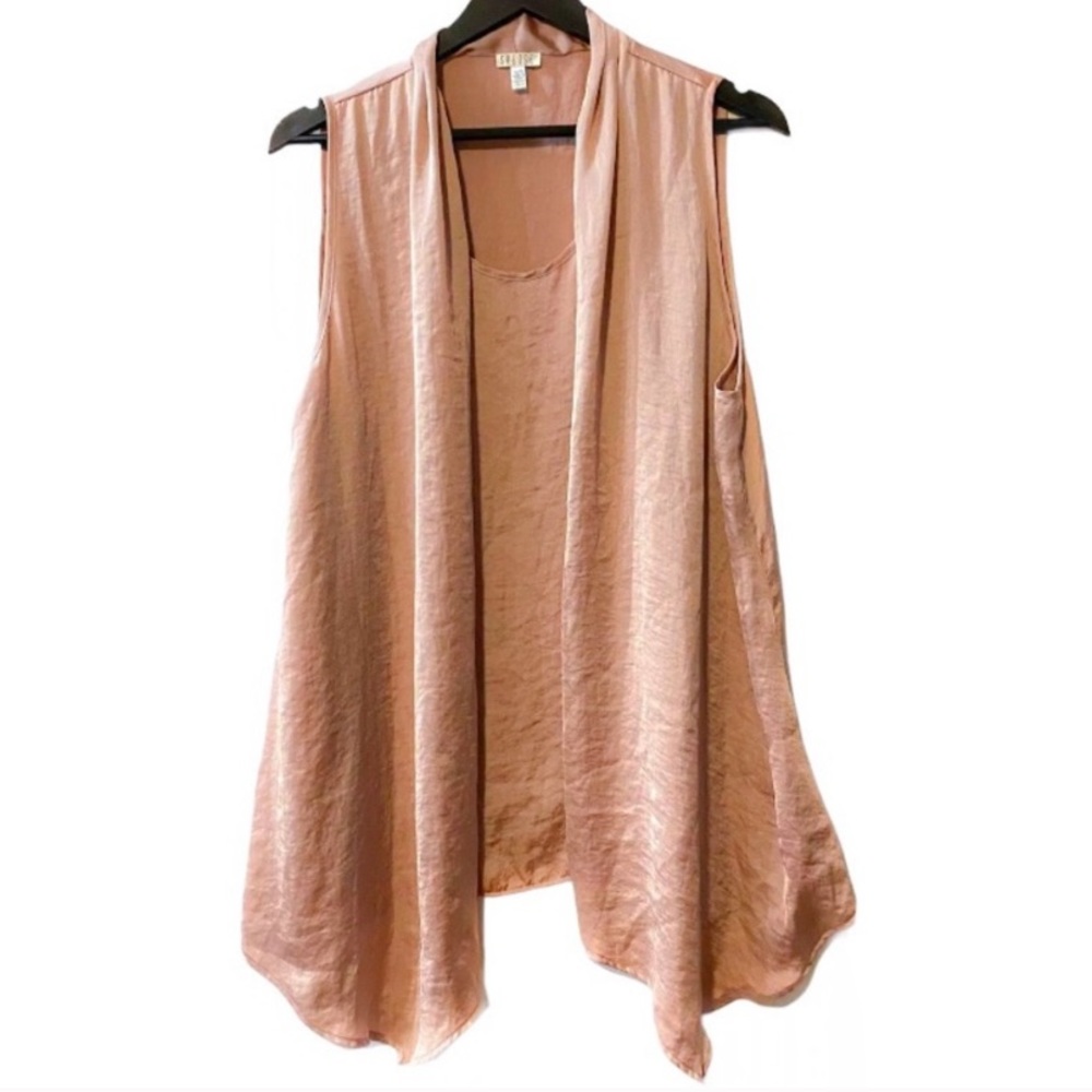 Spense Dusty Rose Sleeveless Draped Vest